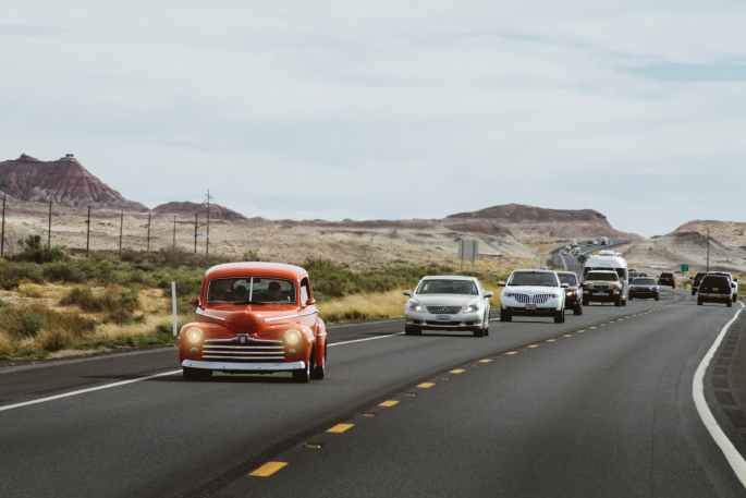 cars on road